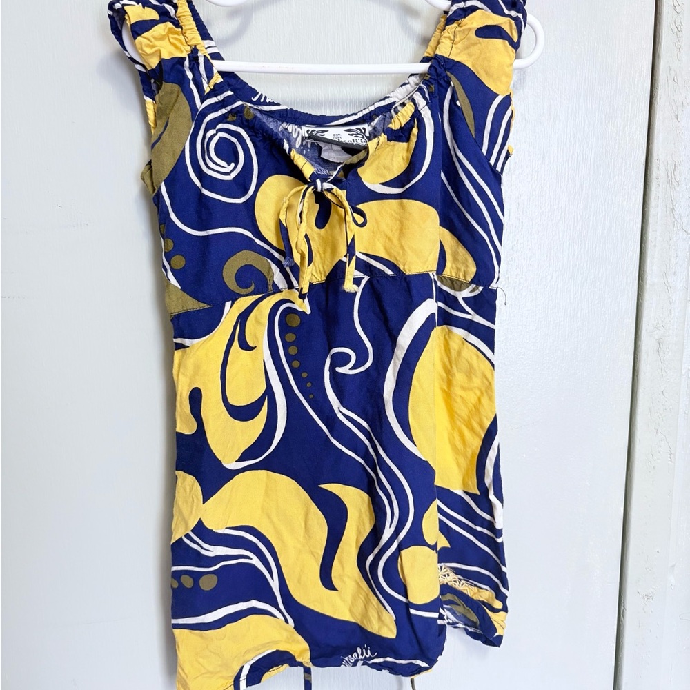 Vibrant Blue and Yellow Women's Top